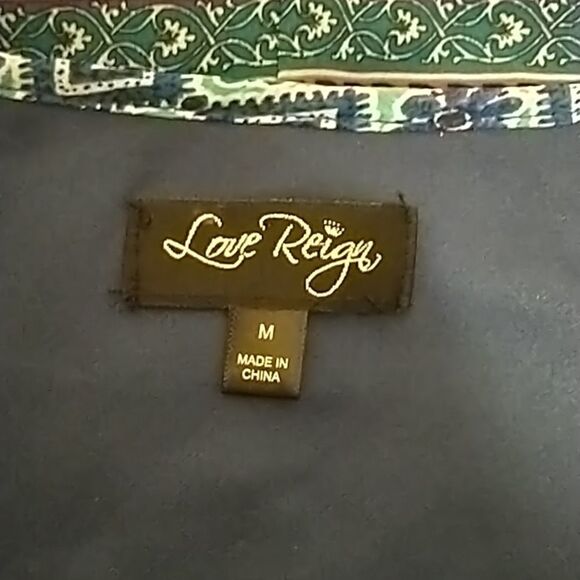 Love Reign Aztec geometric print blue sleeveless boho dress size M - Picture 7 of 7